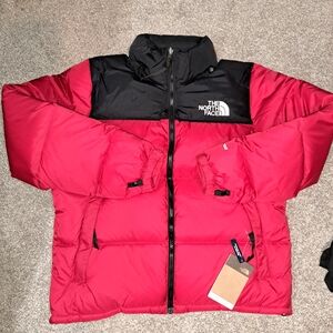 The North Face Red & Black Nuptse Puffer Jacket NWT IN BAG